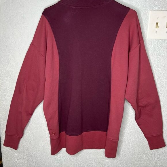 NWOT! Athleta Color Block Pink/Plumb Sweatshirt Loose Fit Women’s Size Small - Picture 7 of 12